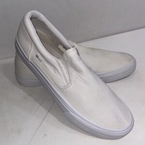 DC Trase Slip-On Mens White Minimalist Canvas Skate Sneakers Shoes Size 12